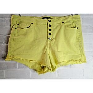 Torrid Feel The fit Jean Shorts women's Size 20 Neon Cut Off denim‎ Button Fly